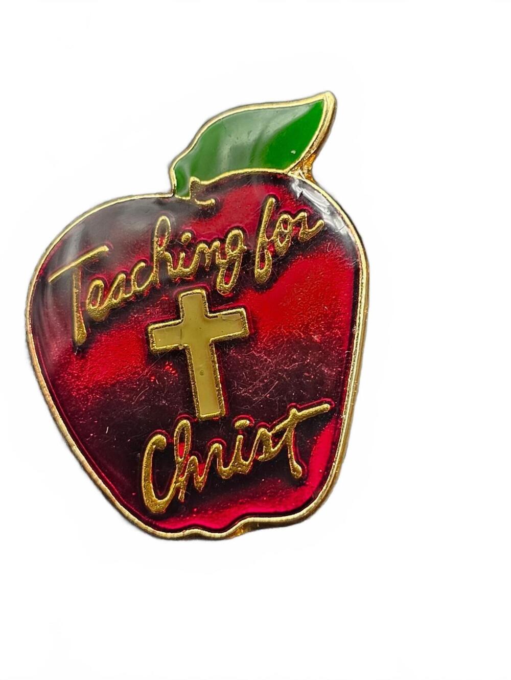 Teaching for Christ Apple Pin